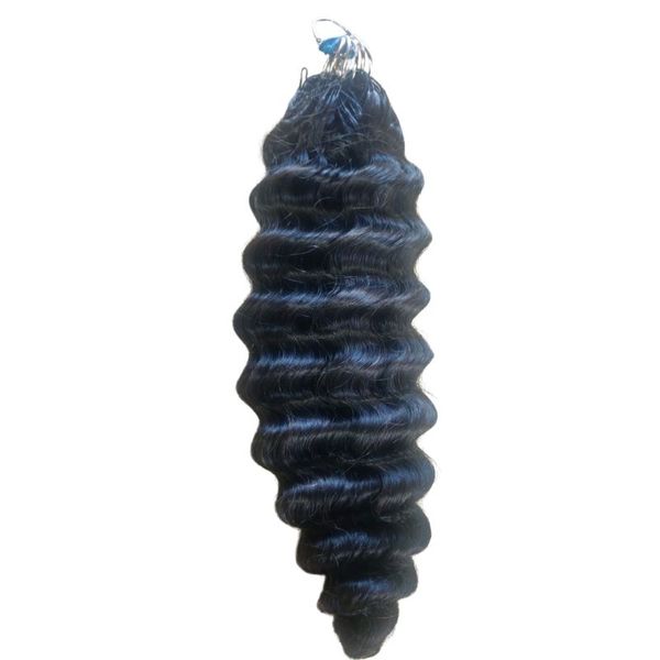 Voluminous Human Hair for Invisible Miracle Knot Crochet -Deepwave: 16 inch