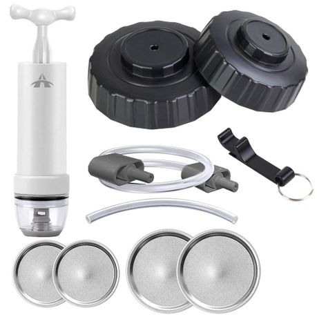 FoodSaver® Jar Sealing Kit with Wide-Mouth Jar Sealer, Regular Jar Sealer,  and Accessory Hose, White