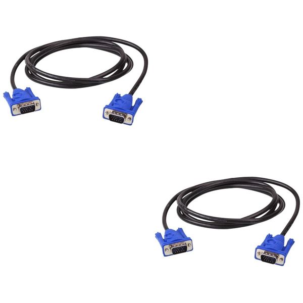 VGA Cable 1.5M Male To Male - 2 Pack