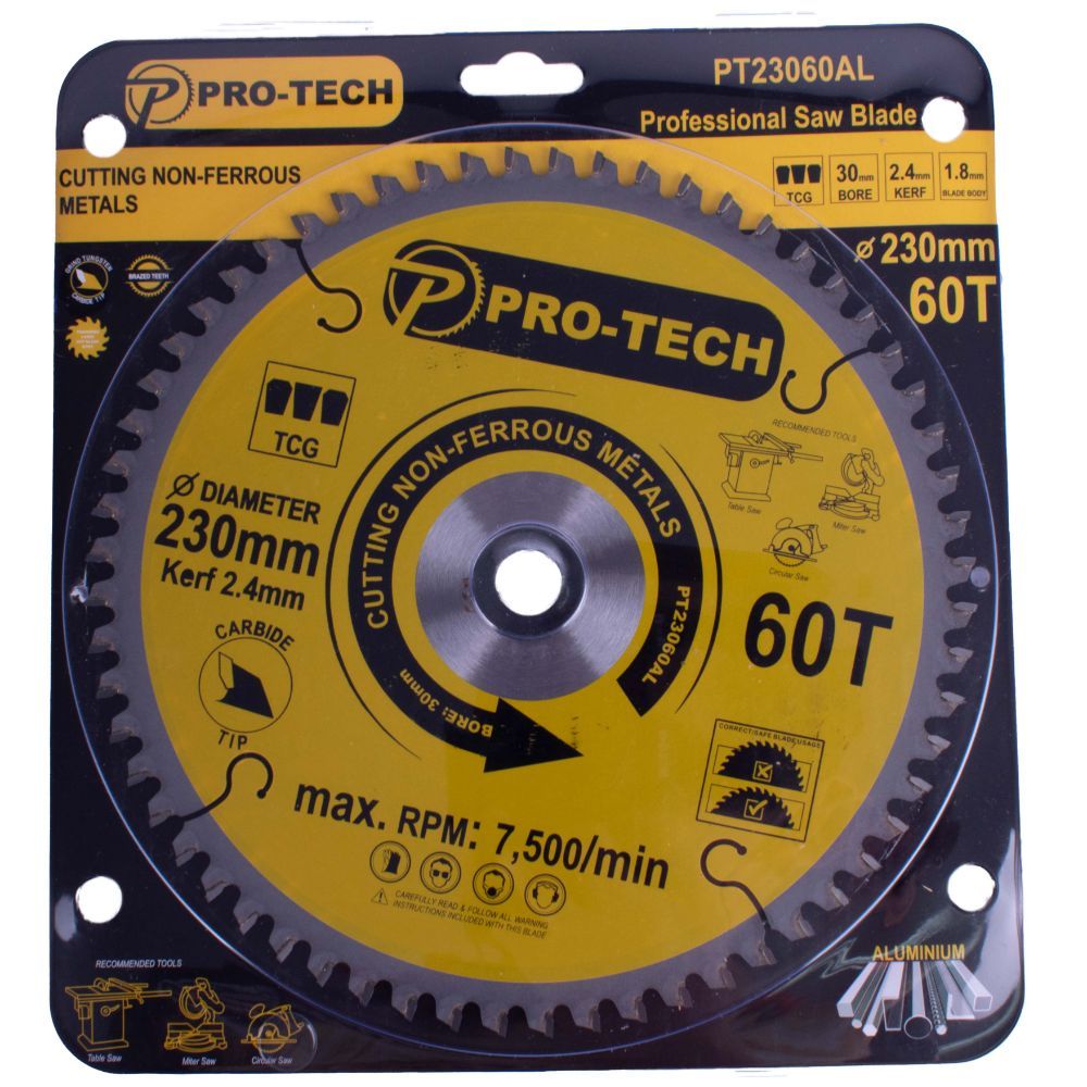 ProTech Saw Blade Tct 230 x 2.4 x 30 x 60T Alum. Prof. Shop Today