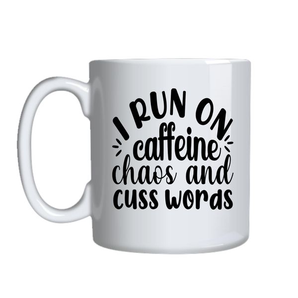 I Run Coffee Mugs for Him Her with Words Graphic Cups Design Present 050