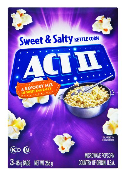 ACT II Sweet &amp; Salty Flavoured Micowave Popcorn 255g