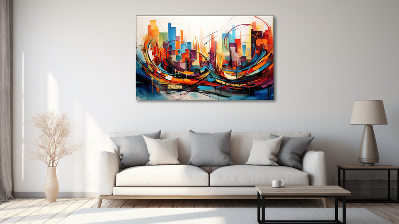 Canvas Wall Art - Cityscape Rhapsody Abstract -HD0511