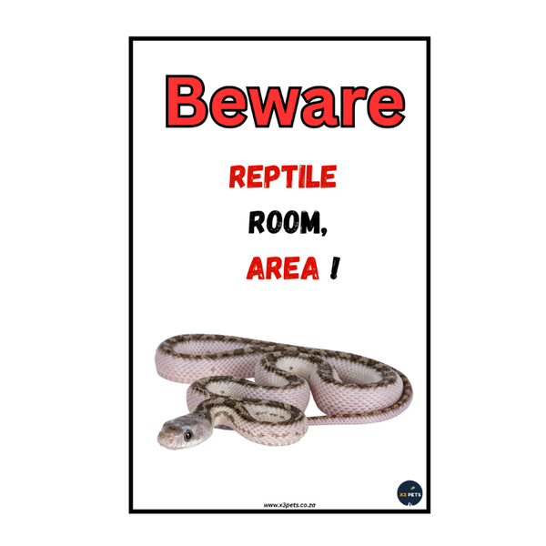 Outdoor Gate Warning Sign - "Beware Reptile Room Area