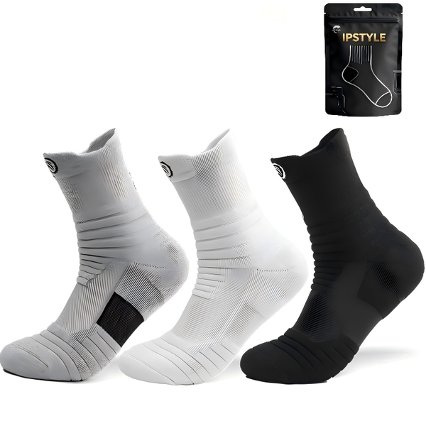 IPSTYLE Men's Socks Breathable Basketball Sports Cycling Running Towel Sock