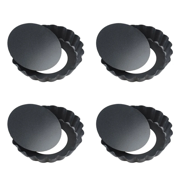 4Pcs 4In/10Cm Mini Pie Muffin Cupcake Pans Tart Quiche Flan Pan Mold