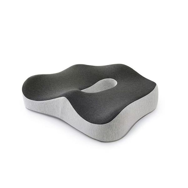 Memory foam cushion, ergonomic central groove cushion, anti slip bottom