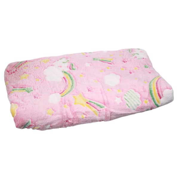 Glow In The Dark Blanket - Shooting Star Rainbow - 120cm x 150cm