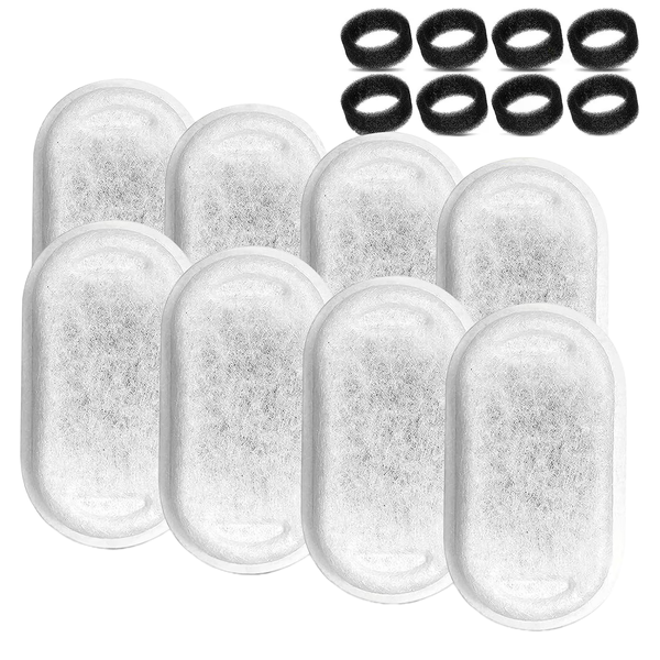 8 Cotton Filters + 8 Prefilter Tubes for Pet Water Dispenser Adapter