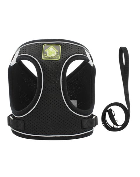 Pet Reflective Harness And Leash for Both Dogs and Cats in Black - Small