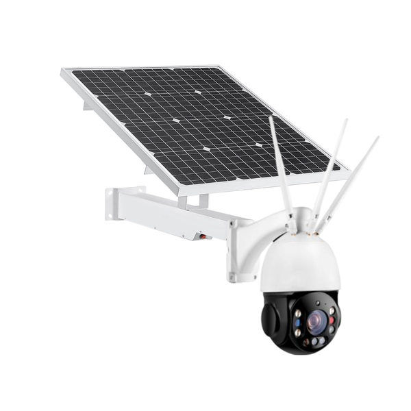 60W Outdoor Solar Powered 3G/4G Sim Card Wi-Fi 3 Antenna PTZ Camera