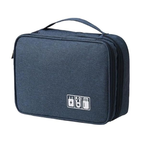 Travel Digital Organizer Bag Cable Charger Accessory Storage Grey