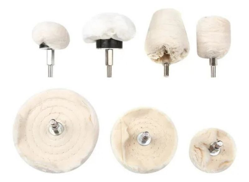 7 pieces Aluminum Glass Copper Polishing Wheel White