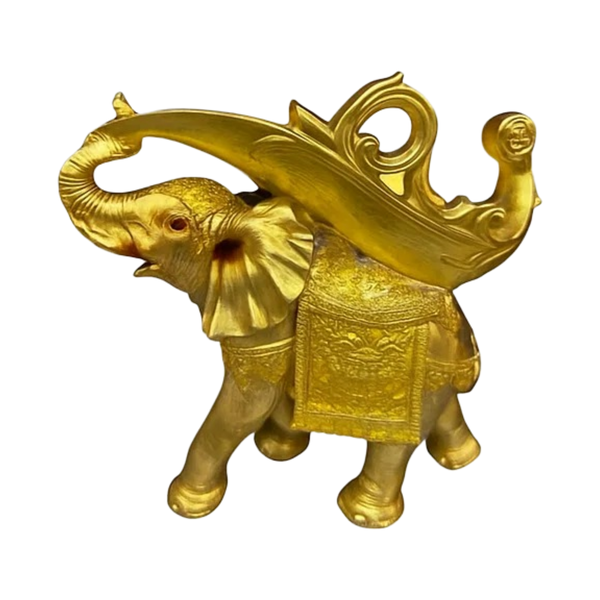 Resin Wine Holder - Elephant Shape, Gold Finish