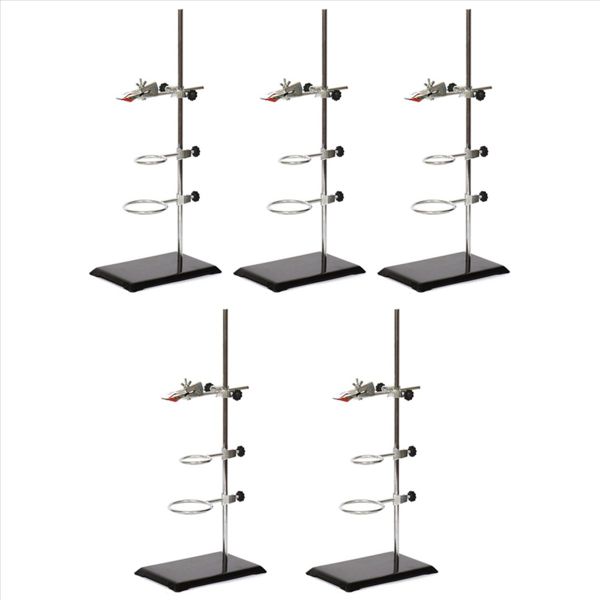 Laboratory Grade Metalware Support Stand Clamp With 2 Retort Ring