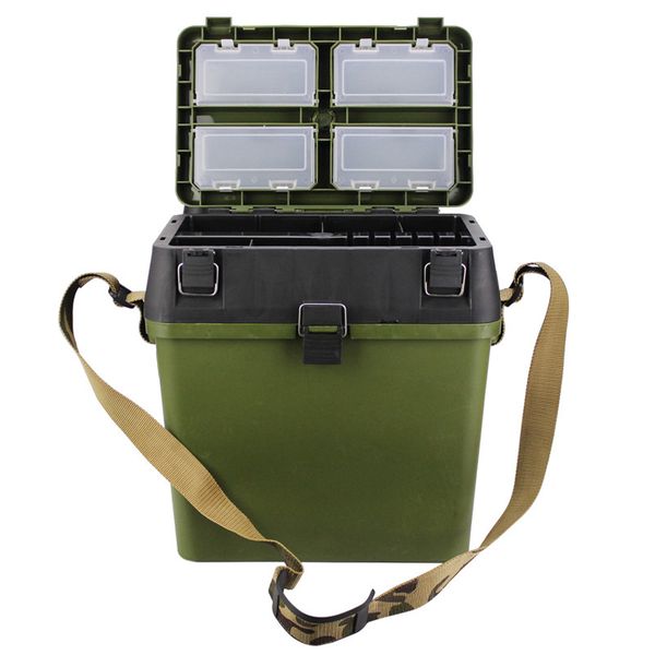 Finshing Seat Portable Durable Fishing Tackle Box With Multiple Compartment