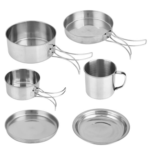 8-piece Stainless Steel Portable Folding BBQ Bowl Set