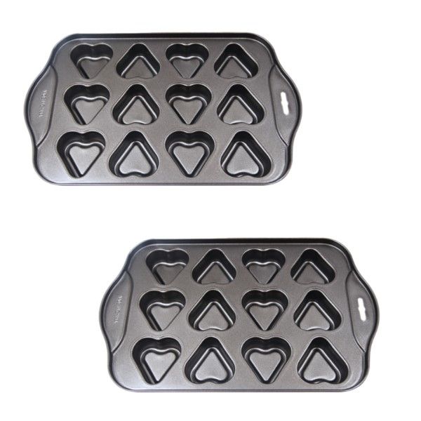 Set of 2 Mini Heart Muffin Tray