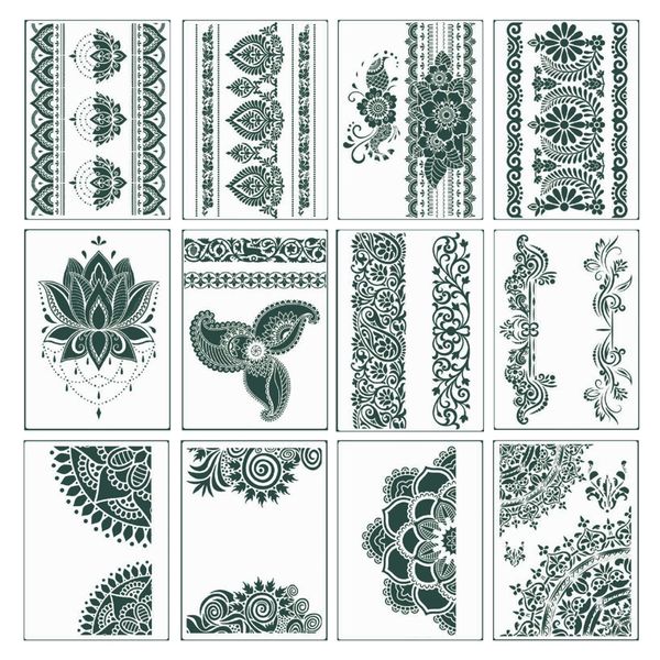 Craft Stationery Retro Lace Patterned Stencils Set of 12(A4)