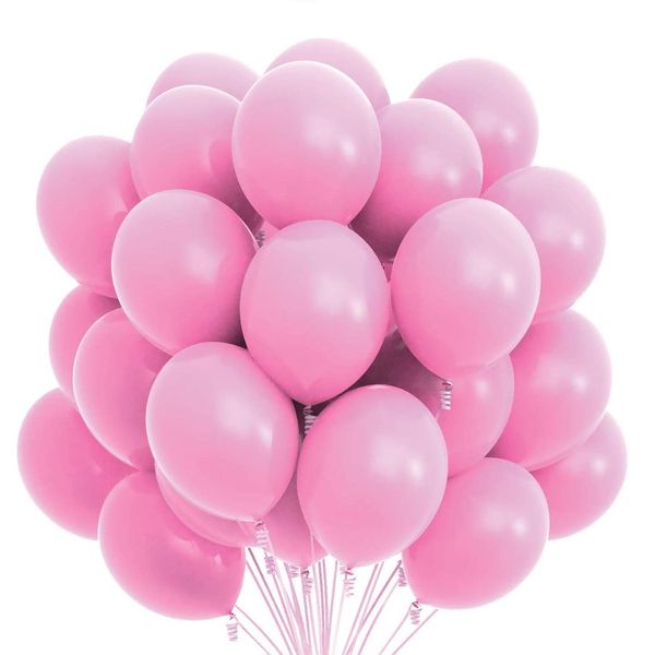 Solid Latex Party Decorative Balloons - Pink (Pack of 50)