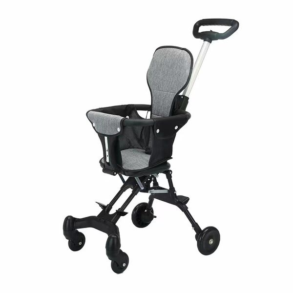 Portable Foldable Stroller with Adjustable Handle and Backrest
