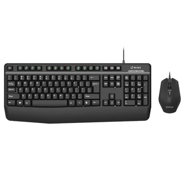 Black Professional WINX Essential Wired Keyboard and Mouse Combo