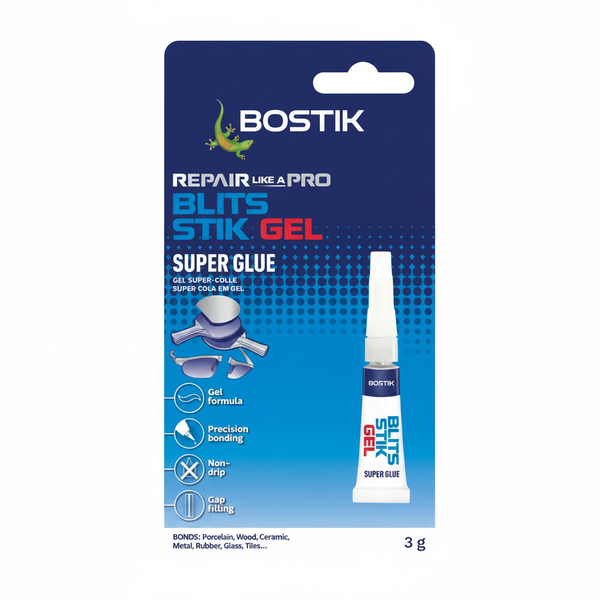 Bostik Super Glue Gel 3g - Fast-Acting Adhesive for All Materials