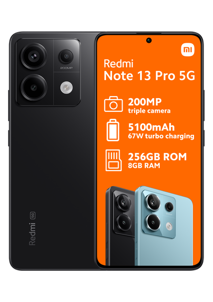 Xiaomi Redmi Note 13 PRO 5G Smartphone - Midnight Black (8GB RAM + 256GB)