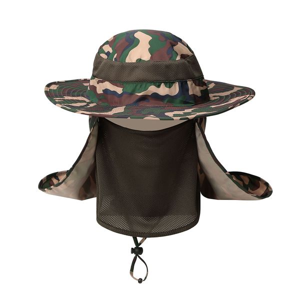 Breathable Wide Brim UV Protection Sun Hat - Army Green