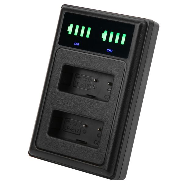 Dual LP-E17 Charger with Micro/Type-C &amp; LCD