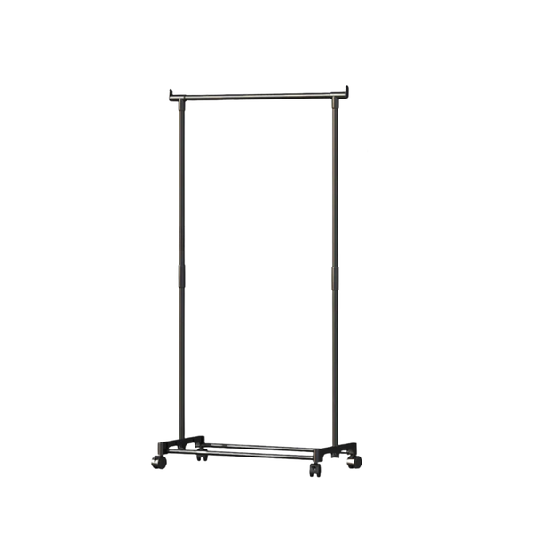 Space-Saving Clothes Rail on Wheels - Black