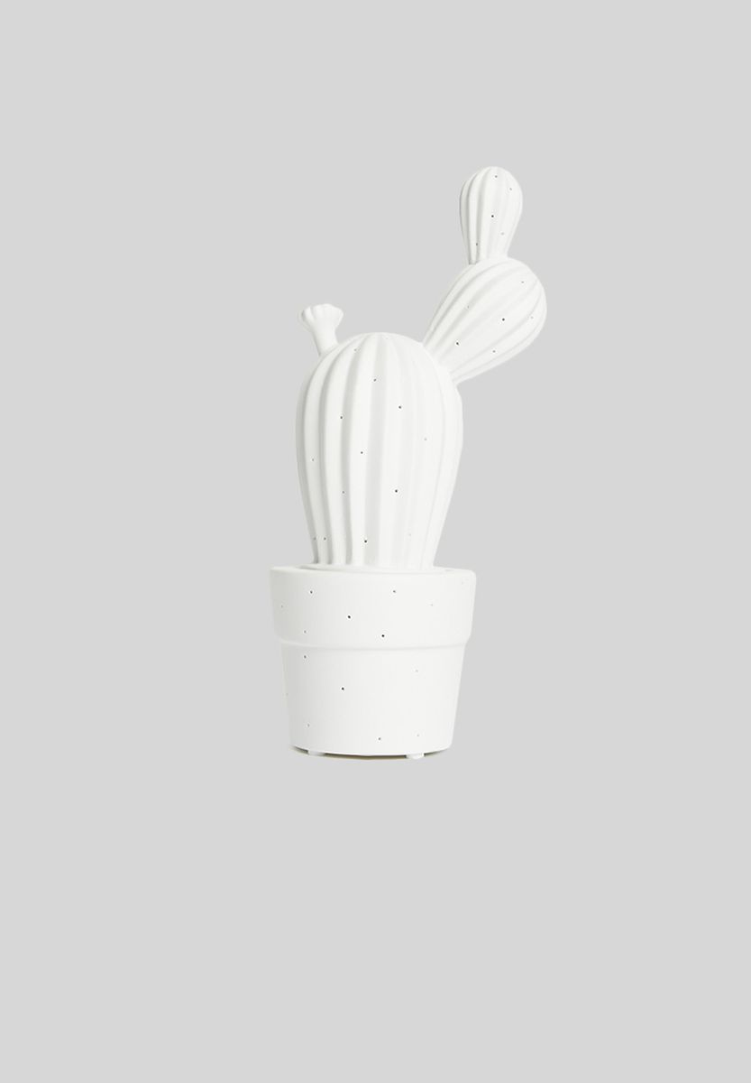 Cactus Night Light - White