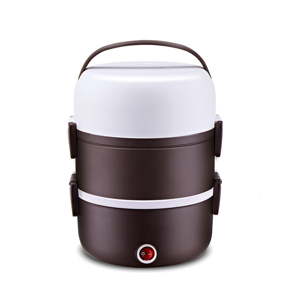 Multifunctional 3 Layers Electric Lunch Box - Brown