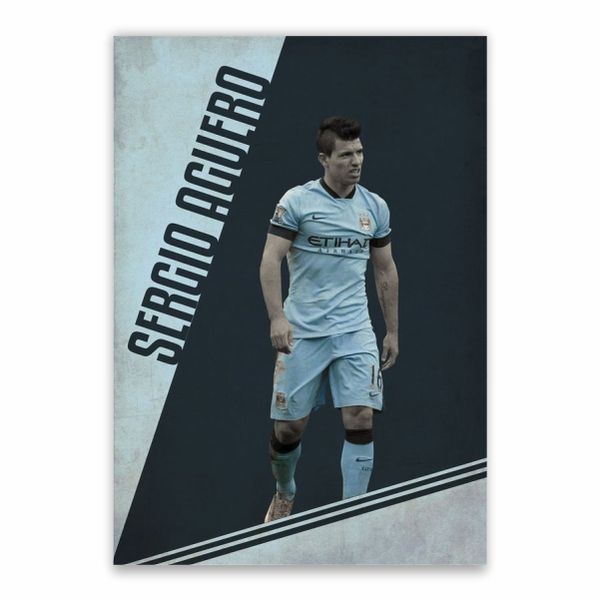 Sergio Aguero Man City Poster - A1