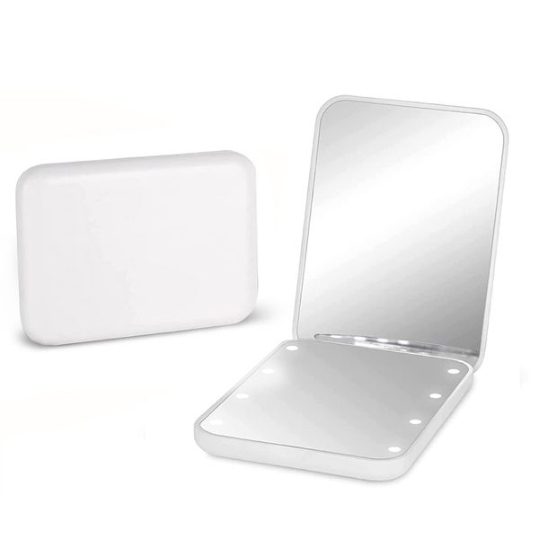 1X/2X Magnification LED Compact Travel Makeup Mirror