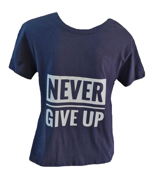 Men's T-Shirt with Message design: "Never Give Up