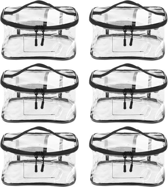 Large Toy Storage Bags, Waterproof Pvc With Zipper And Handle - 6 Pieces