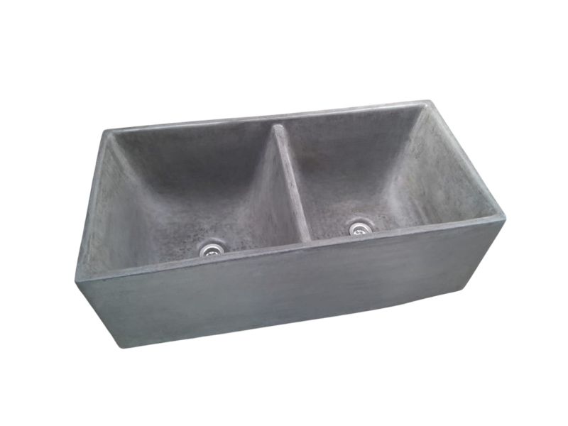 Large Charcoal Double Concrete Kitchen Butler Basin 800 X 400x 220mm