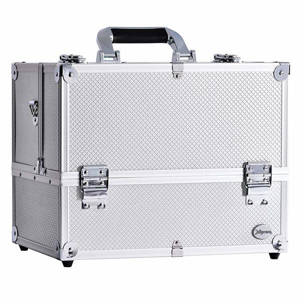 Professional Aluminium Make Up Silver Cosmetic Suit Carry Case