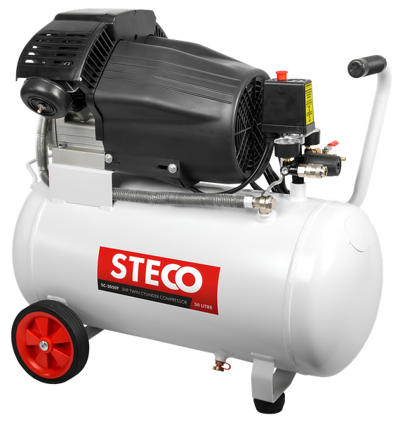 STECO SC-3050T 5OL Twin Valve Air Compressor 3HP