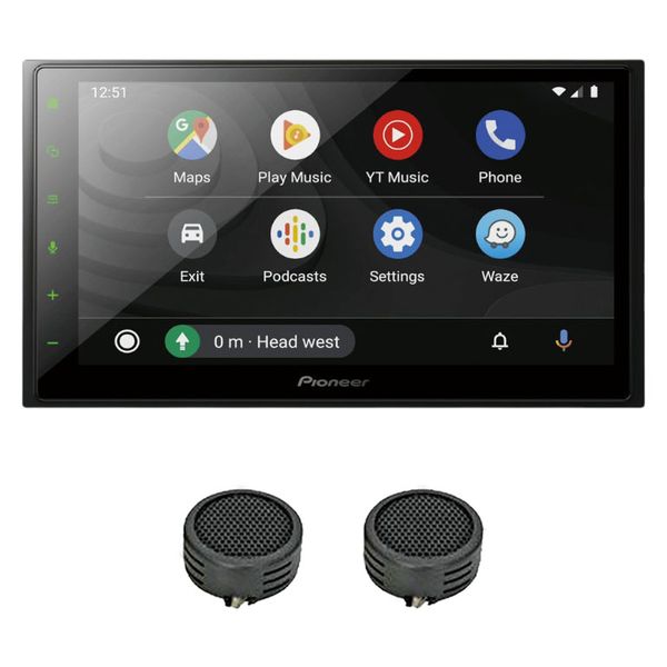 Pioneer DMH-Z5350BT Double Din Andriod Media Player &amp; Evo Tweeters