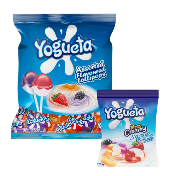 Yogueta Combo Pack - Assorted Lollipops 48 Units &amp; Creamy Bites 50 Units