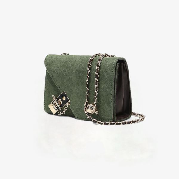 CHARHP&amp;KEJNT new green rhombus premium one-shoulder chain messenger bag