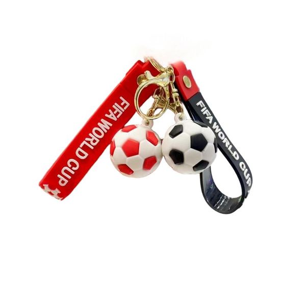 2pcs Cartoon World Cup Simulation Soccer Keychain - Red, Black