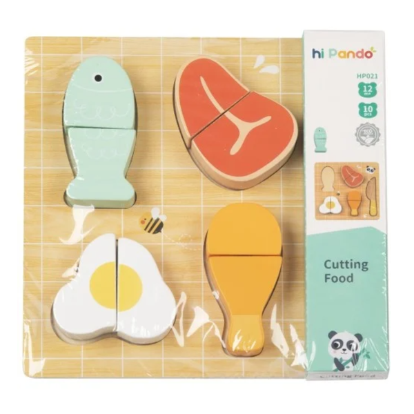 hi Pando - Wooden Cutting Food - Protein - 10pcs