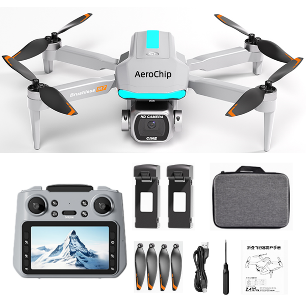 AeroChip Kids Drone Toy - 4.5'' Screen Remote, 740P Dual Camera