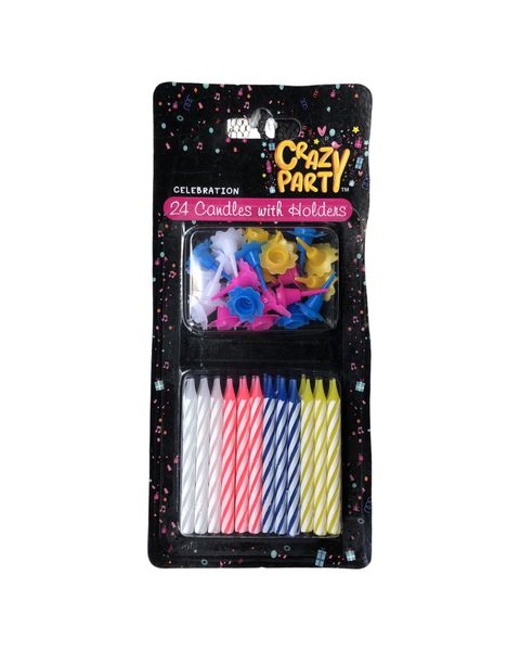 Candles Birthday 24 Candles+Holders