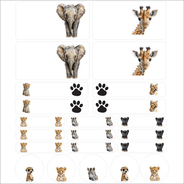 Baby Animals Waterproof DIy School Stationery Labels