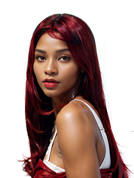 Red 26 Inch Human Hair Wig High-Quality 15A Graded Human Hair for Women