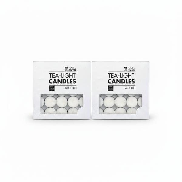 No Place Like Home White Tea-Light Candles 3.5cm - 100 Piece - 2 Pack